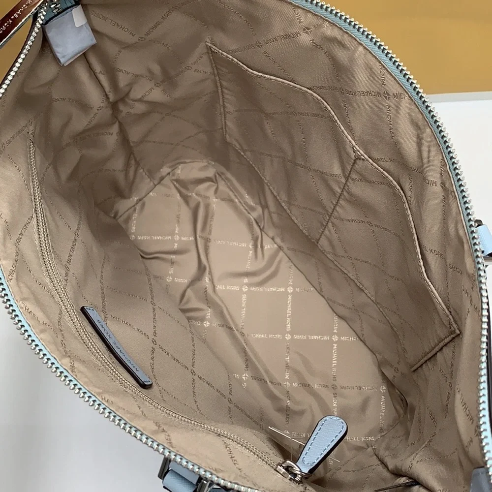 MICHAEL KORS CHARLOTTE LARGE TOP ZIP TOTE VISTA BLUE COLOR - Picture 10 of 15